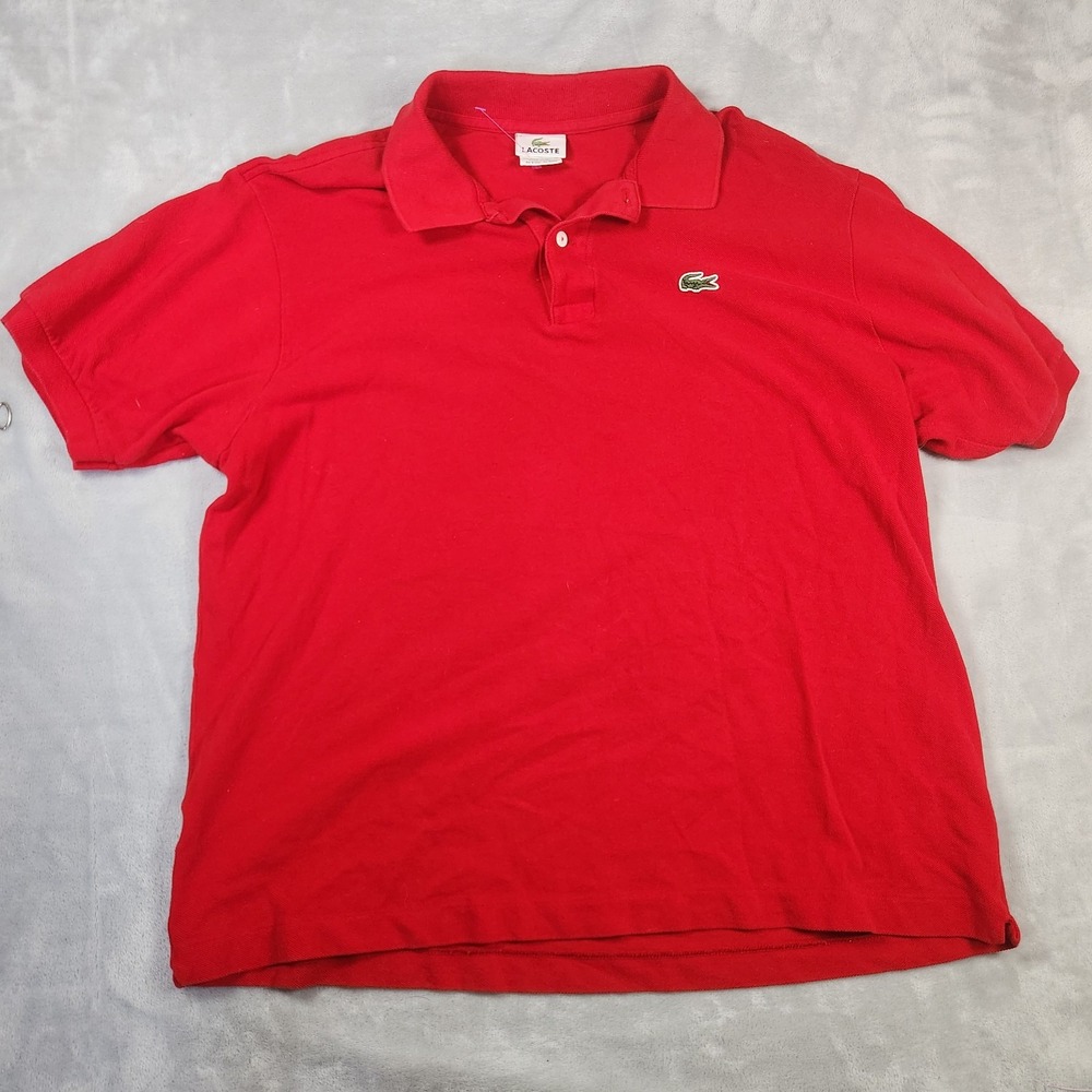 Lacoste Men Red‎ Polo Shirt Size 7